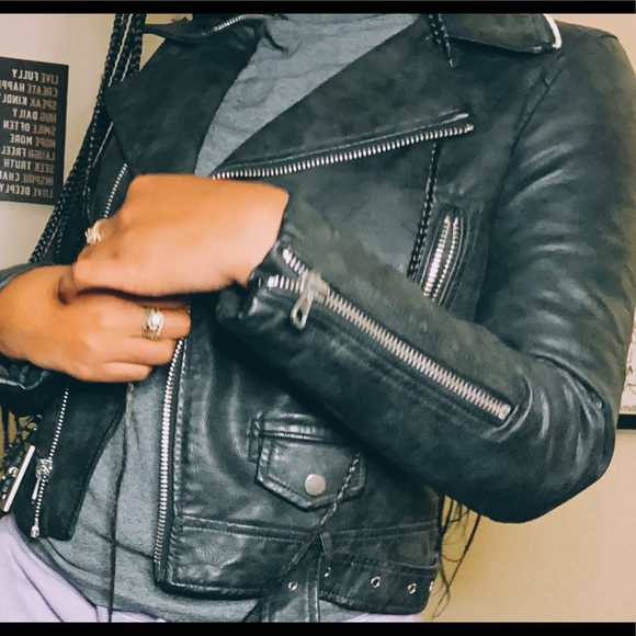 Zara Jackets & Blazers - Ash Gray Leather Jacket (price is firm)